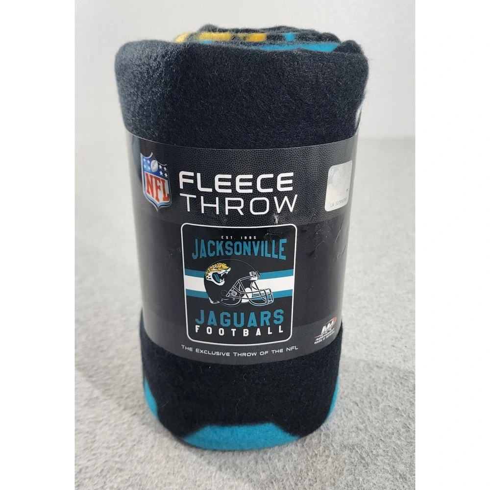 Jacksonville Jaguars NFL Football Fleece Throw Blanket 50x60 Team Colors